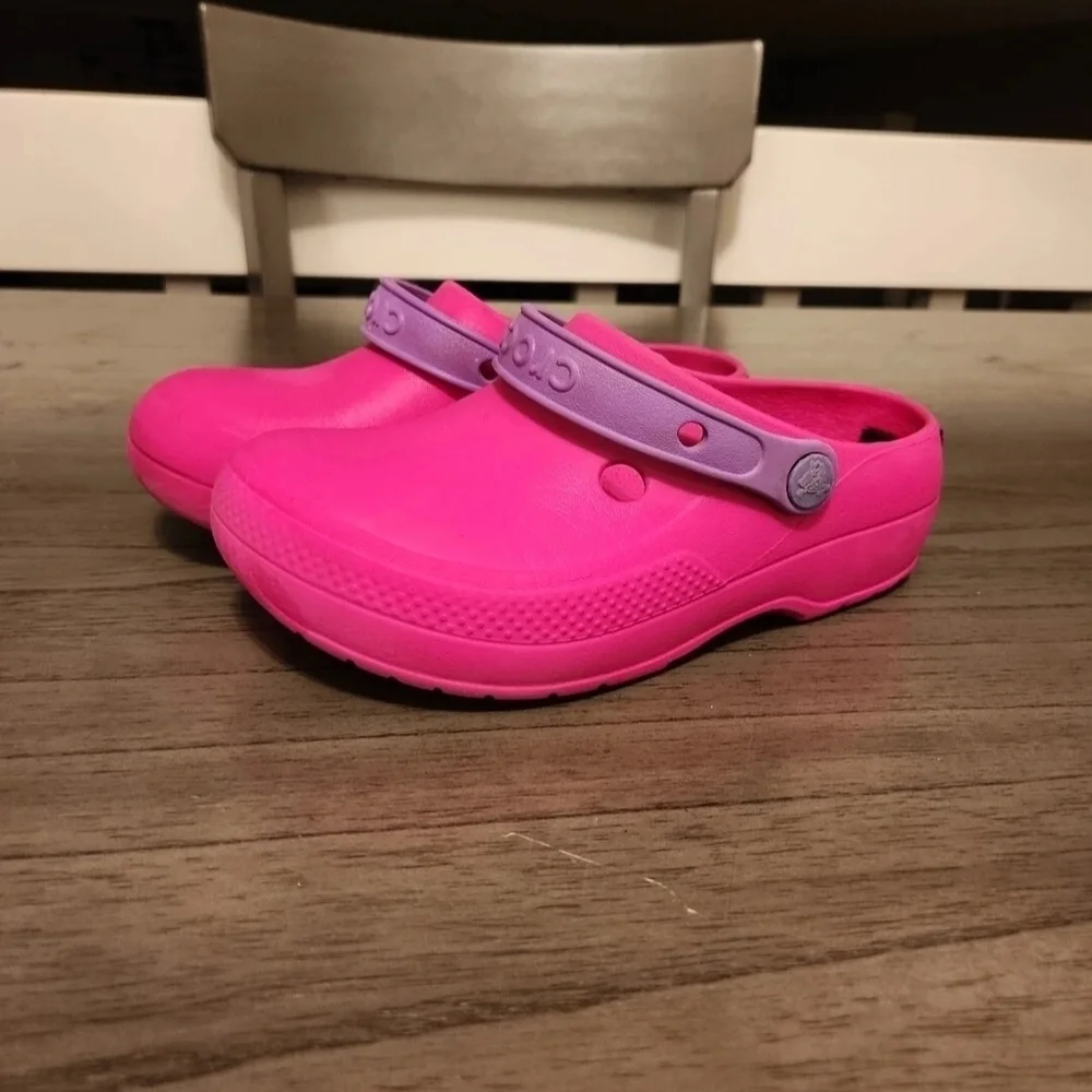 CROCS Kids Pink and Purple Slippers
